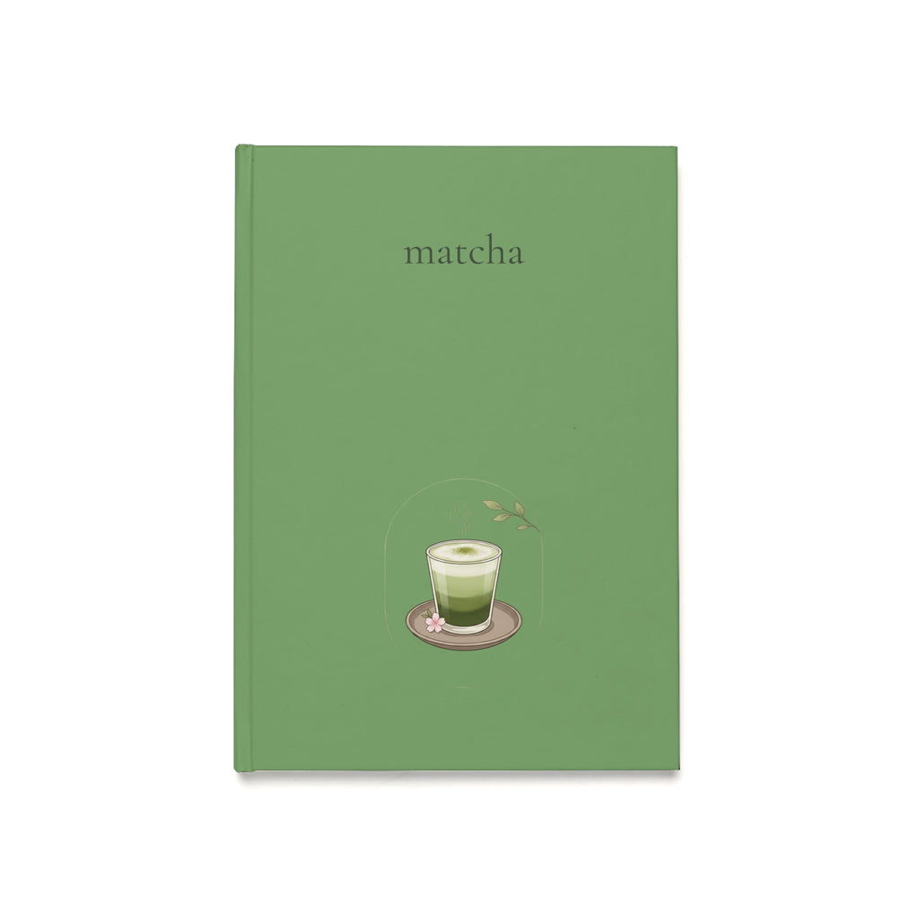 Matcha Hardcover Journal — A5 Green Notebook with Matcha Illustration