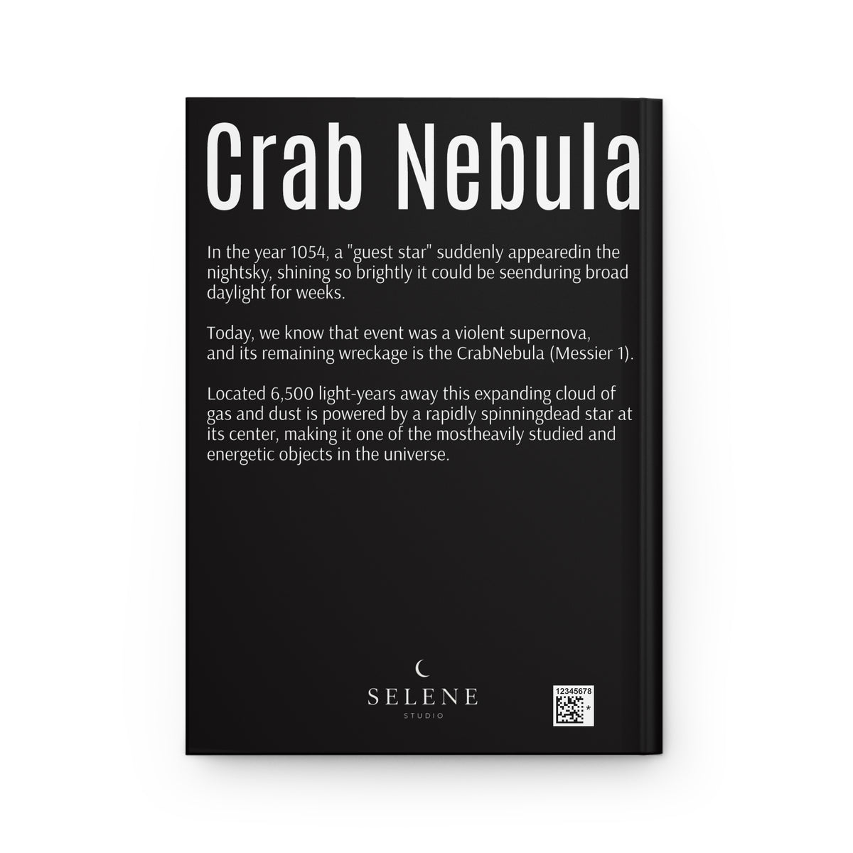 Hardcover Journal — Crab Nebula Space Notebook (Lined)