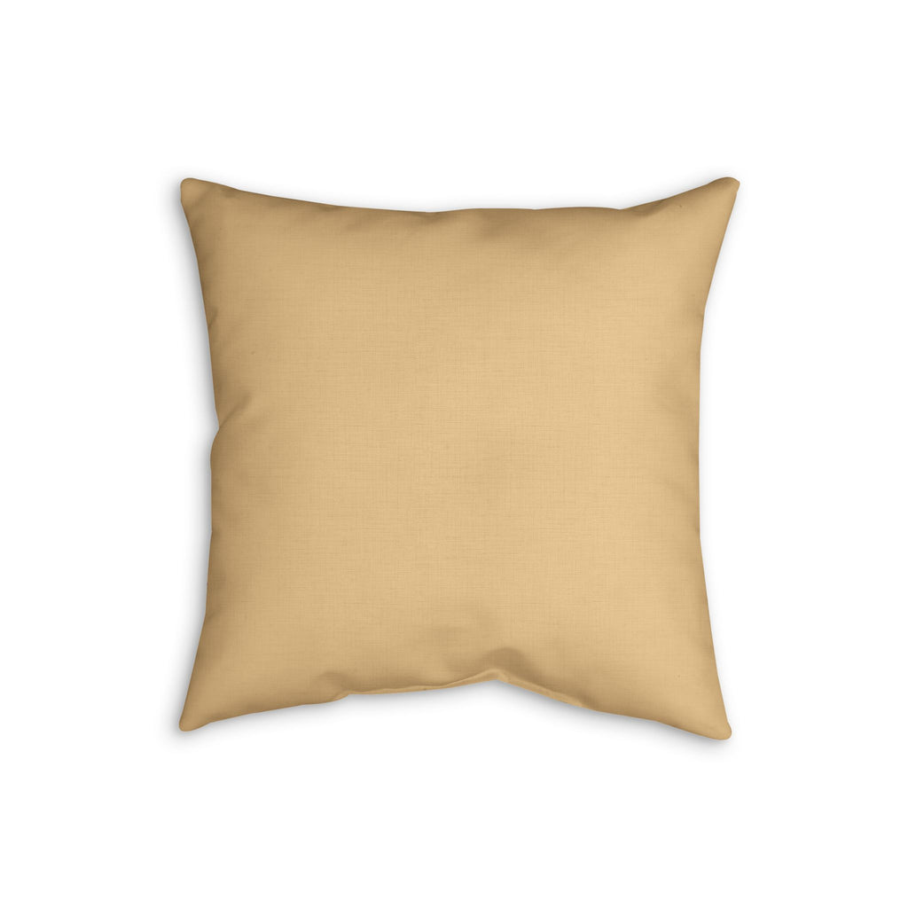 Striped Floral Faux Linen Pillow — Rust Orange Decorative Throw Cushion