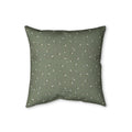Olive Dot Faux Linen Pillow — Textured Decorative Throw Pillow