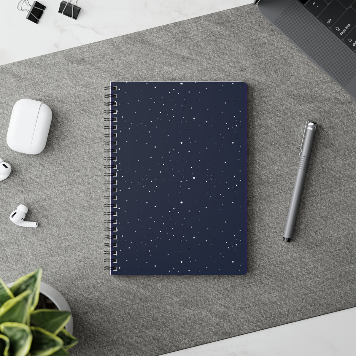 Starry Night A5 Spiral Notebook — Lined Wirobound Softcover Journal