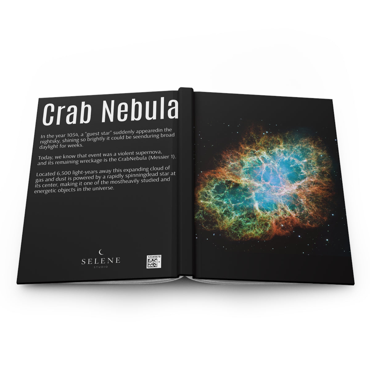 Hardcover Journal — Crab Nebula Space Notebook (Lined)