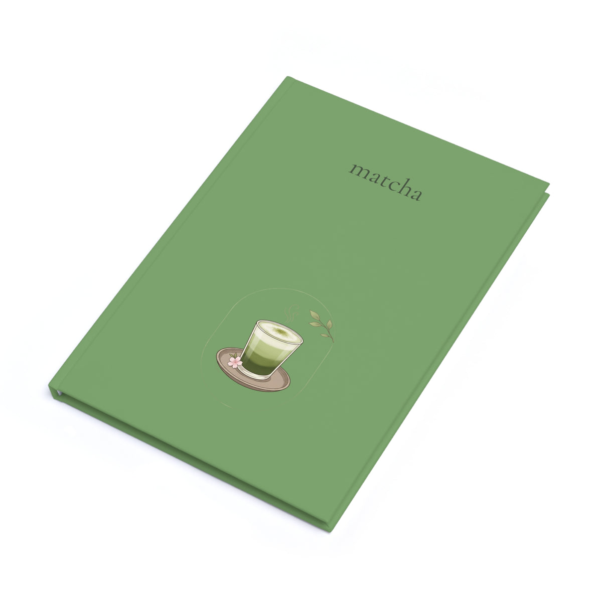 Matcha Hardcover Journal — A5 Green Notebook with Matcha Illustration