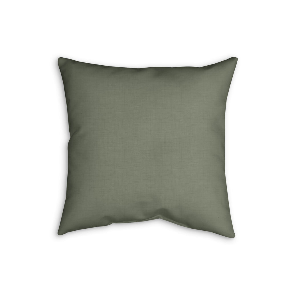 Olive Dot Faux Linen Pillow — Textured Decorative Throw Pillow